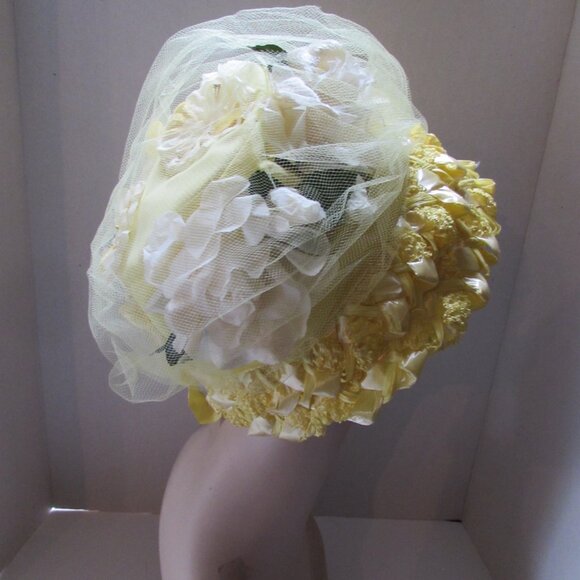 SALE Extravagant Bouffant or Bubble Hat Lemon Yellow main image 7